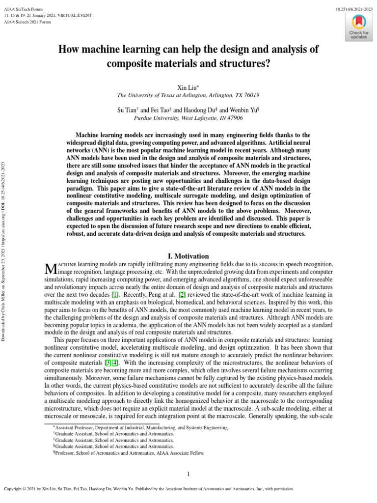 Machine Larning-Assisted Modeling of Composite Materials and Structures ...
