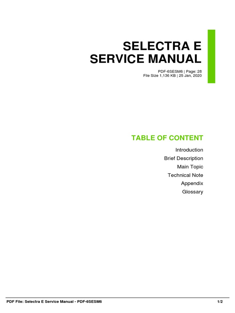 Selectra E Service Manual PDF | PDF | Computers