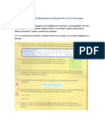 6to Grado Asignación Matemática Semana Del 14 Al 18 de Junio