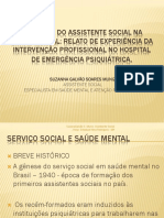 Serviço Social em Saúde Mental: Relato de Experiência no Hospital de Emergência Psiquiátrica