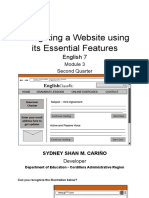 Navigating A Website Using Its Essential Features: English 7