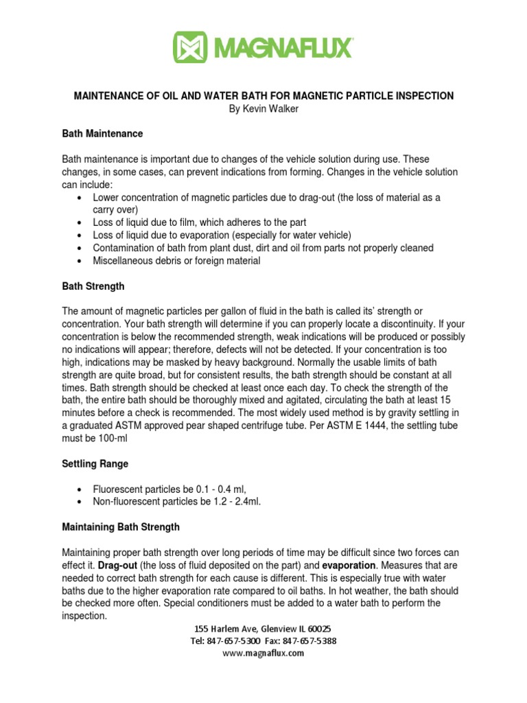 How To Maintain Particle Suspension Baths PDF Water