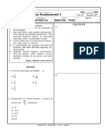 Matemática prova bimestral 7o ano tarde