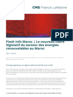 Flash Info Maroc - Le Nouveau Cadre Legislatif Du Secteur Des Energies Renouvelables Au Maroc