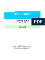 RZ 9 Series: Parts List