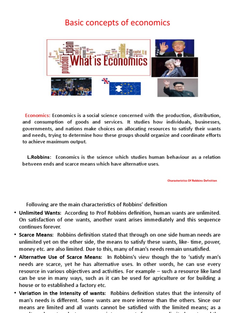 Basic Concepts of Economics | PDF | Economics | Microeconomics