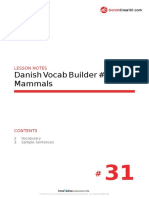 Danish Vocab Builder #31 Mammals: Lesson Notes