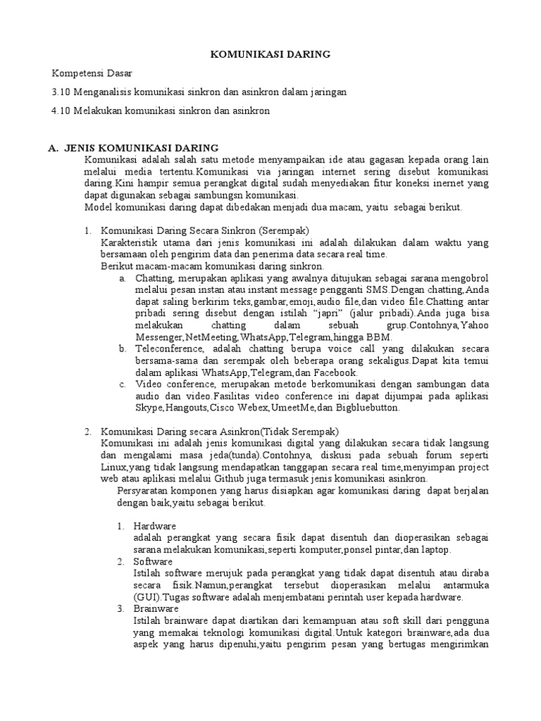 Jenis-jenis Komunikasi Daring | PDF | Seni | Komputer
