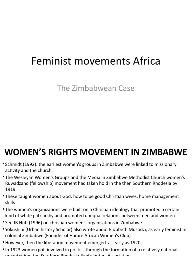 Zimbabwe's Evolving Women's Rights Movement | PDF | Feminism | Gender ...