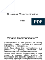 Business Communication: Unit I