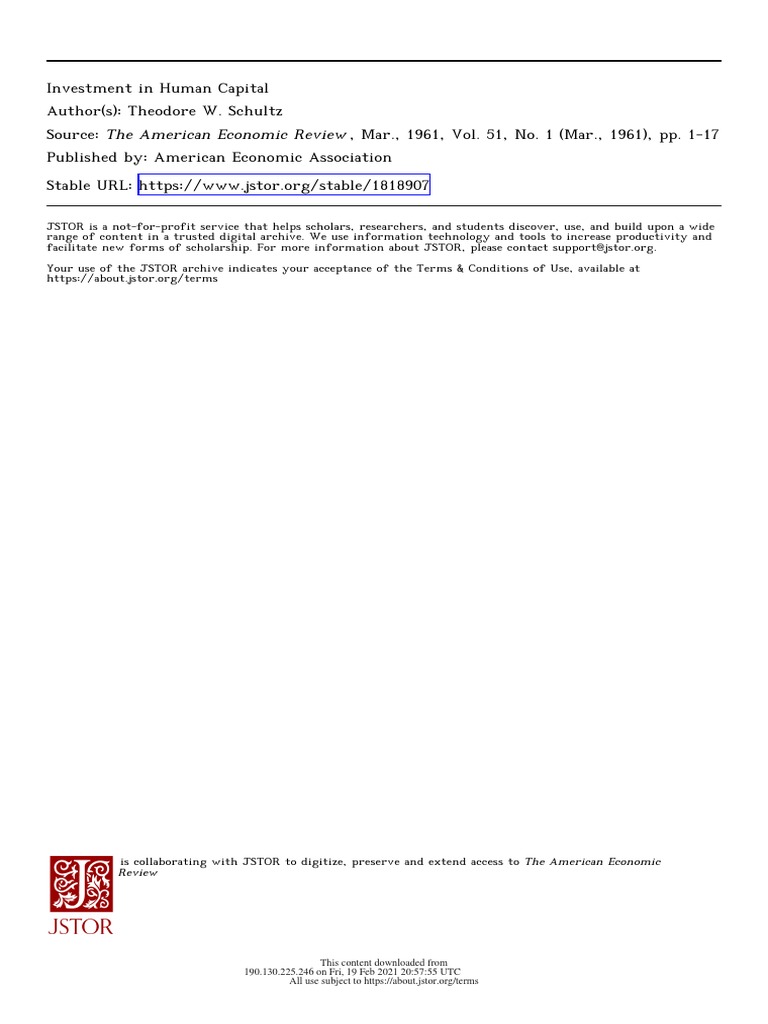 Investment in Human Capital | PDF | Economic Growth | Human Capital