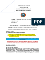 Práctica v. La Segregación y La Integración en La Sociología Urbana Estado de Las Ciudades, Centro Urbano, Urbanización y Servicios Sociales, Dinámica Urbana Integral y Ciudad Inteligente.