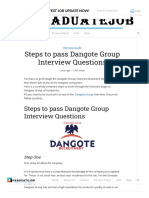 Steps To Pass Dangote Group Interview Questions - Graduate Job Portal