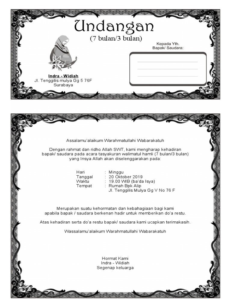 Undangan Mitoni | PDF