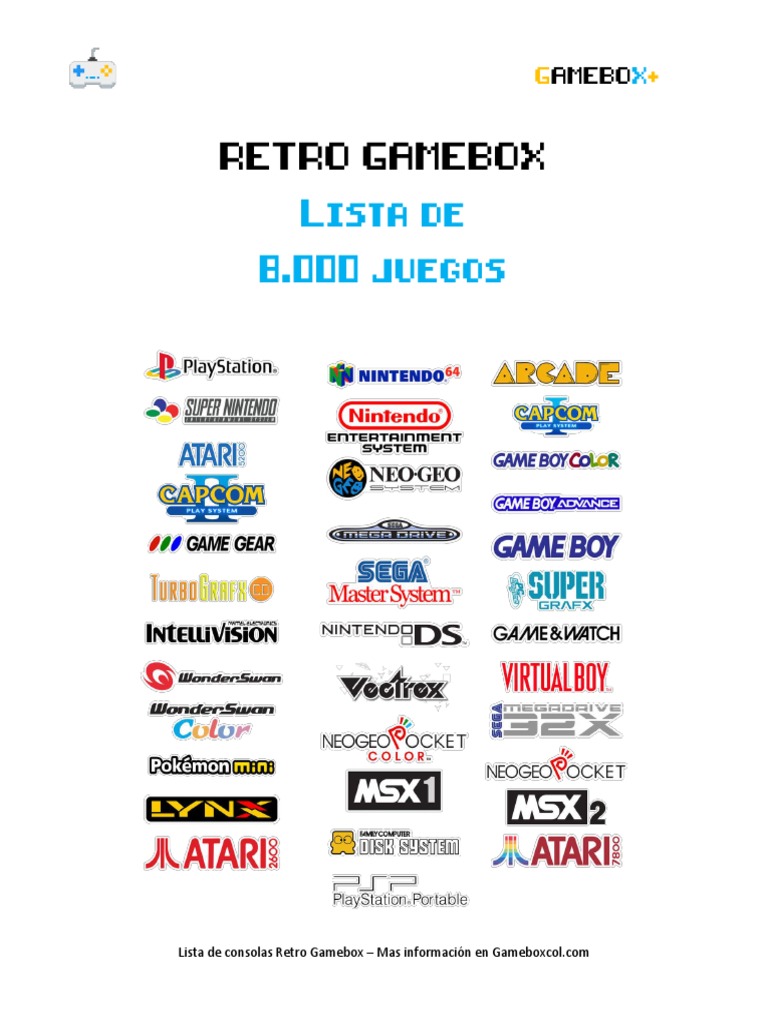 Lista de Juegos Retrogamebox