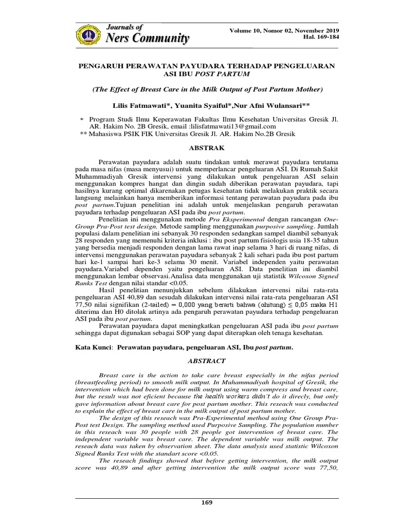 Pengaruh Perawatan Payudara pada ASI | PDF | Kesehatan Holistik