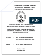 Rep Arqu Mario - Reyes Esther - Barrios Centro - Cultural.capacitación - Comercio.artesanal - Distrito.catacaos - Piura