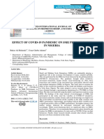 Effect of Covid-19 Pandemic On Sme Performance in Nigeria