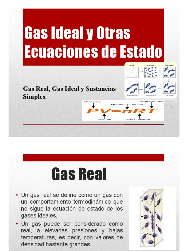 Gas Ideal y Ecuaciones de Estado | PDF | Gases | Temperatura