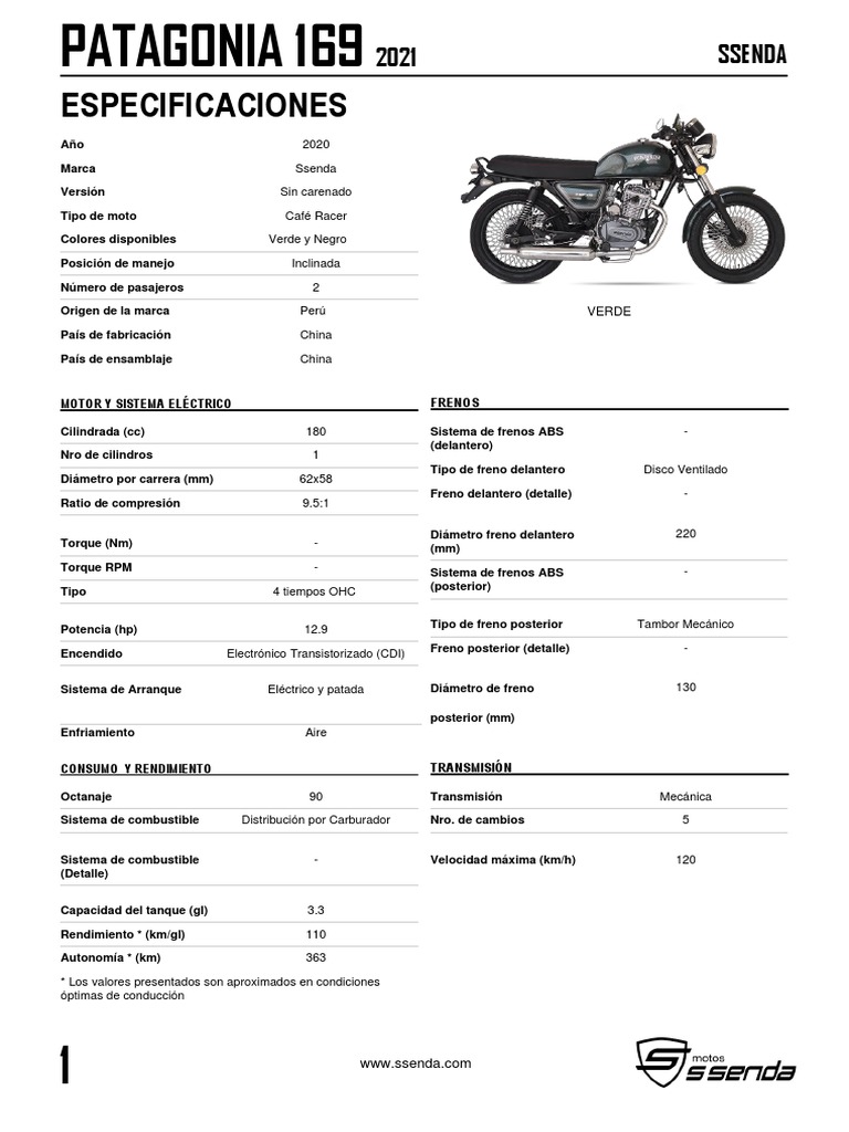 Ficha Tecnica | PDF | Motocicleta | Esfuerzo de torsión