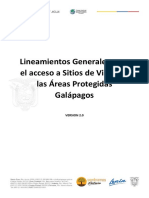 Lineamientos Generales para El Acceso A Sitios de Visita de Las Áreas Protegidas Galápagos