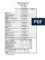 DHA Education System - Matric: Book List (2019 - 20) Class Pre