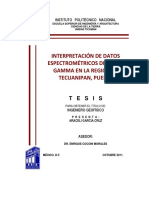 Interpretación de Datos Espectrométricos de Rayos Gamma en La Región de Tecuanipan, Puebla