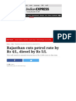 Rajasthan Cuts Petrol Rate by Rs 4/L, Diesel by Rs 5/L