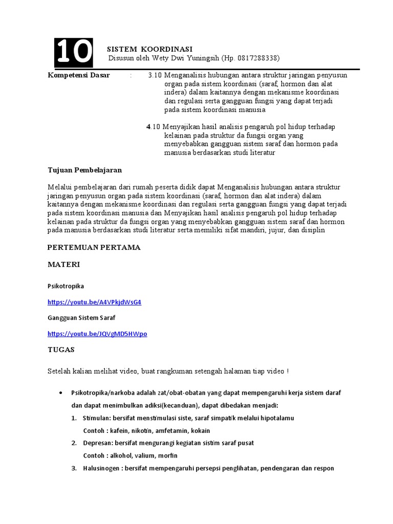 LKPD Sistem Saraf 3 | PDF | Kesehatan Holistik | Sains & Matematika
