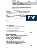 Progress test units 1 to 6a