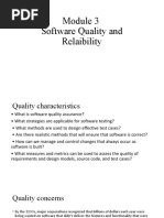 Software Quality and Reliability