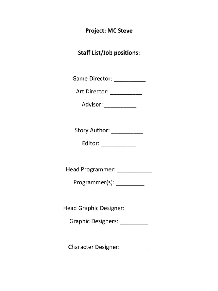MC Steve Project Staff and Management Plan | PDF