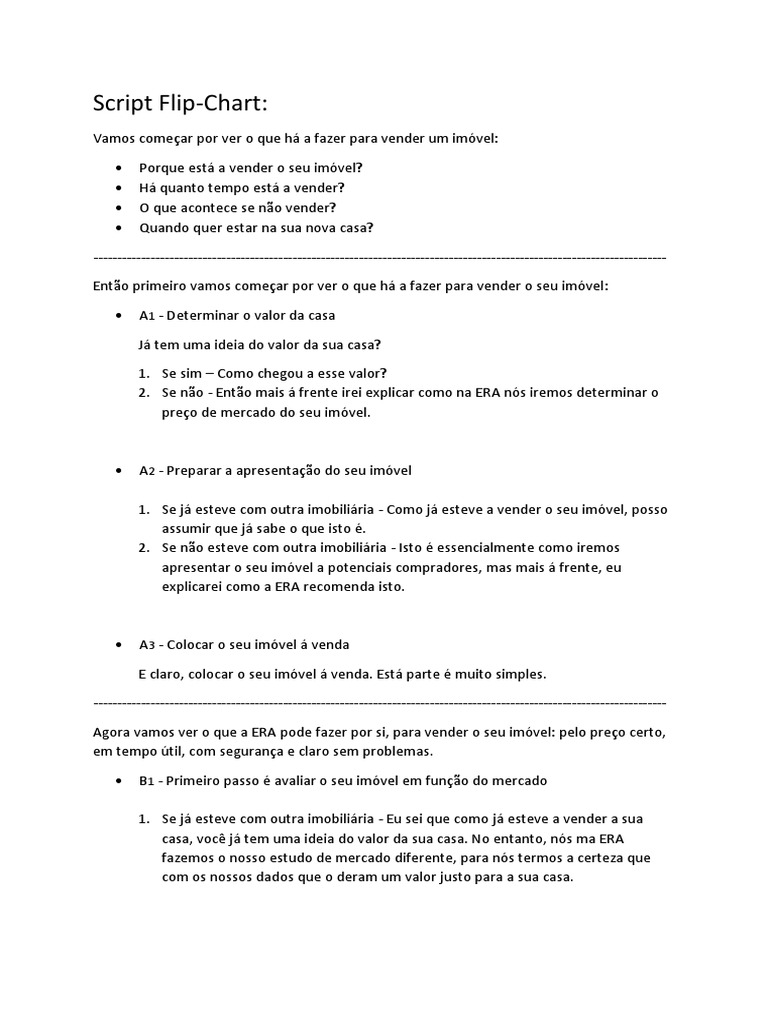 Script FlipChart | PDF | Marketing | Mercado (economia)