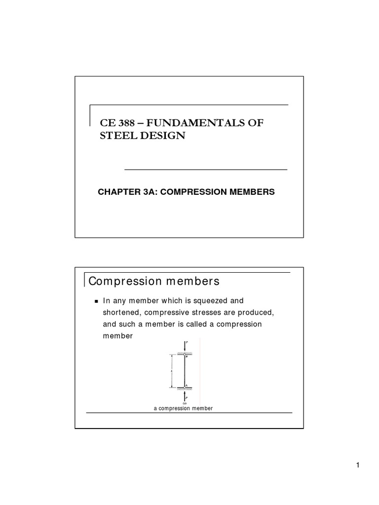 Chapter 3a - Compression Members | PDF | Buckling | Deformation ...