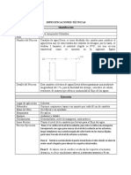 Formato Guia para Especificaciones Técnicas