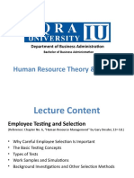 Human Resource Theory & Practice: Department of Business Administration