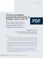 Fórmula Estratégica Empresarial para Pymes en Ecuador Ante El Covid-19