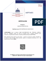 Certificacion Mipymes Camr Multiservice SRL