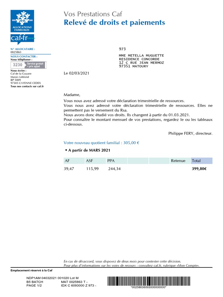 Contestation des décisions de la Caf | PDF | Droit