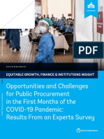 Opportunities and Challenges For Public Procurement in The First Months of The COVID 19 Pandemic Results From An Experts Survey