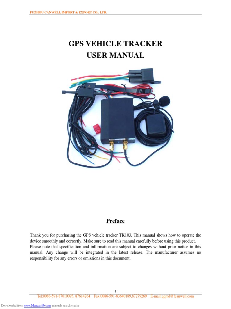 GPS Vehicle Tracker TK103 Manual | PDF | General Packet Radio Service ...