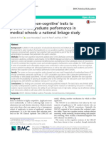 The Ability of Non-Cognitive' Traits To Predict Undergraduate Performance in Medical Schools: A National Linkage Study