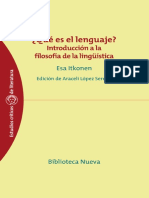 ¿Qué Es El Lenguaje Introducción A La Filosofía de La Linguística by Esa Itkonen Esa Itkonen Araceli López Serena