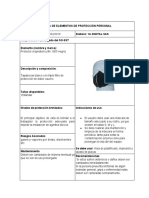 Ficha de Elementos de Protección Personal