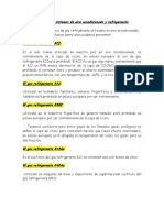 Tipos de Gases para Sistemas de Aire Acondicionado y Refrigeracion