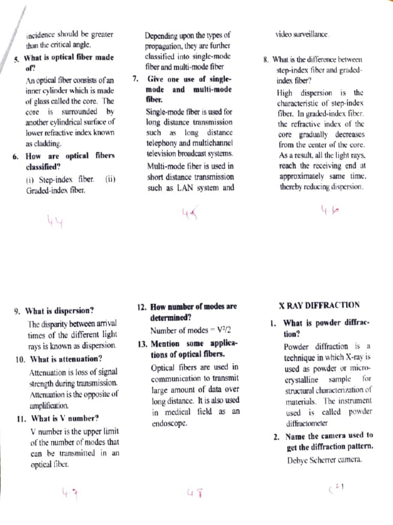 Physics Viva Questions PDF Capacitor Optical Fiber