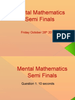 Mental Mathematics Marathon Semi-Final 2011 Powerpoint (Some Ques Were Oral Only)