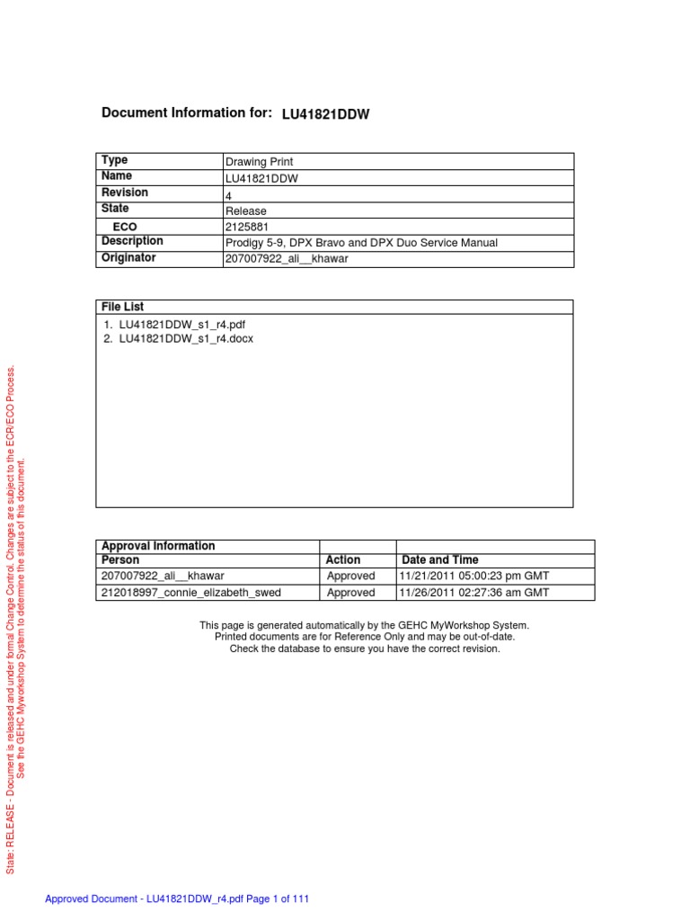 Prodigy 59, DPX Bravo and DPX Duo Service Manual PDF X Ray
