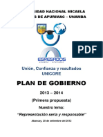 Plan de Gobierno de Unicore