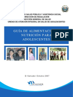 7. Guía de Alimentación y Nutrición Para Adolescentes Autor Ministerio de Salud de El Salvador
